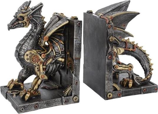 Nemesis Now: Steampunk Dragon Bookends