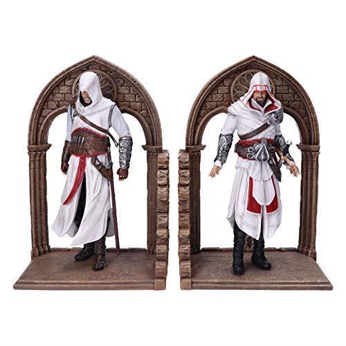 Now B5600T1, Fermalibri da gioco con licenza ufficiale Assassin's Creed Altair ed Ezio Library, marrone, 24 cm - 2