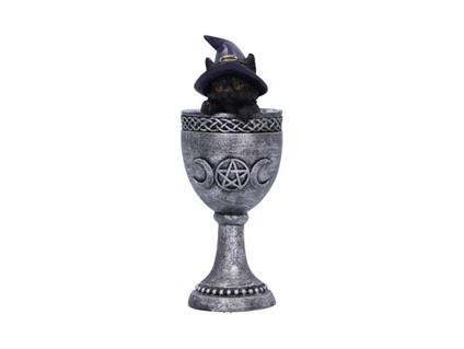 BLACK CAT ORNAMENT COVEN CUP STATUA NEMESIS NOW