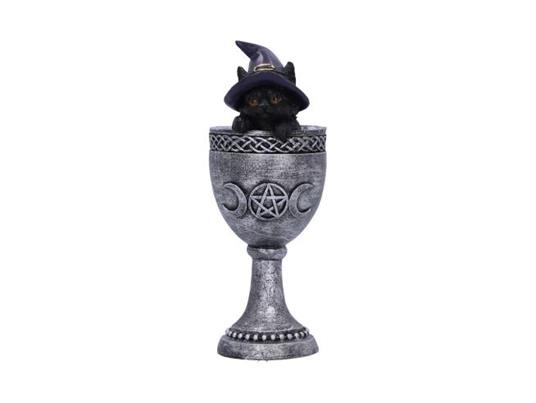 BLACK CAT ORNAMENT COVEN CUP STATUA NEMESIS NOW