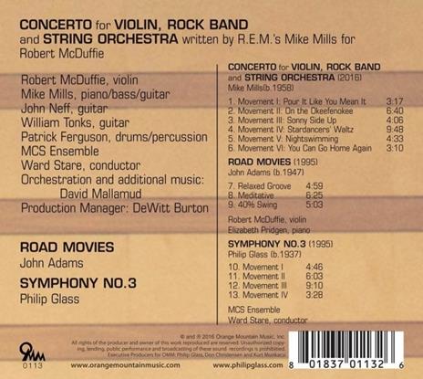Concerto For Violin, Rock Band & String Orchestra - CD Audio di Glass-Adams - 2