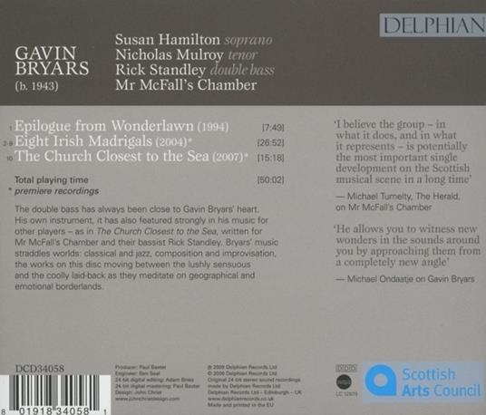 Epilogue From Wonderlawn-Eight Irish Madrigals - CD Audio di Gavin Bryars - 2
