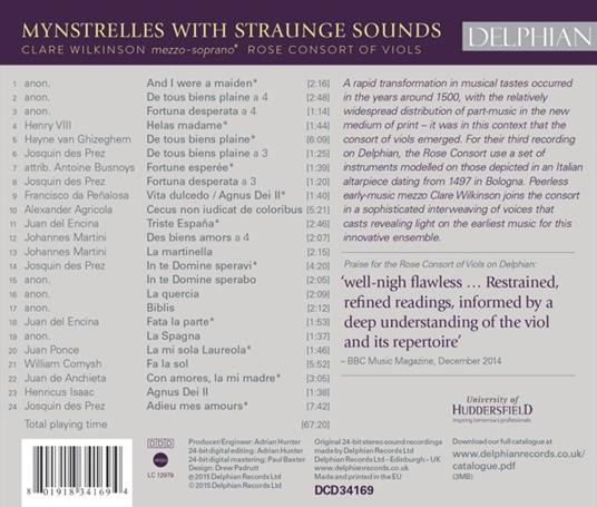 Mynstrelles With Straunge - CD Audio di Rose Consort of Viols - 2