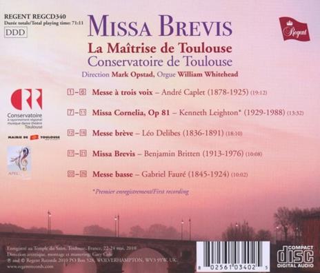 Missa Brevis - CD Audio - 2