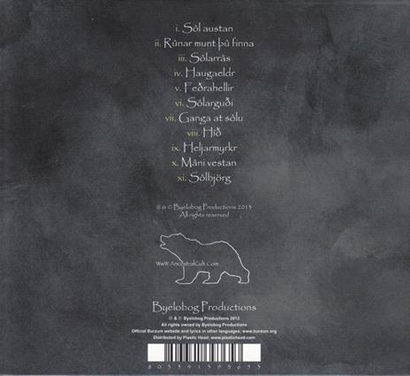 Sol Austan, Mani Vestan (Digipack Limited Edition) - CD Audio di Burzum - 2