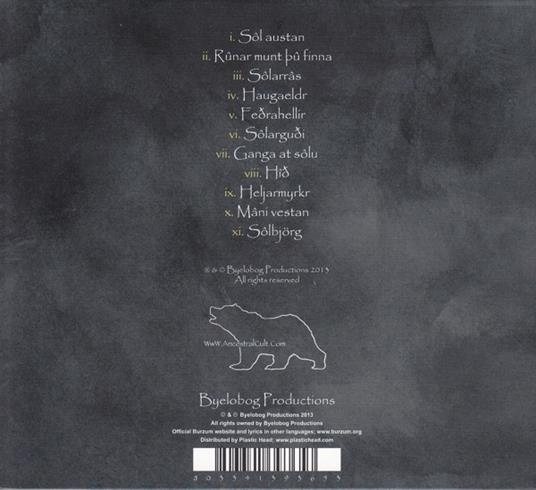 Sol Austan, Mani Vestan (Digipack Limited Edition) - CD Audio di Burzum - 2
