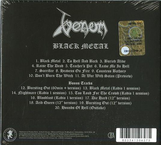 Black Metal (Digipack) - CD Audio di Venom - 2