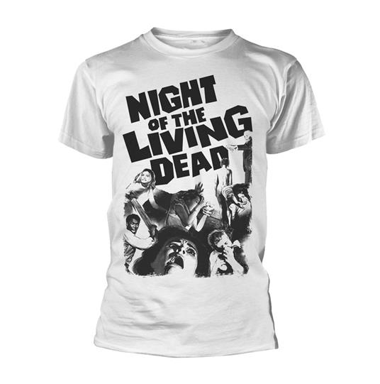 T-Shirt Unisex Tg. L Plan 9 - Night Of The Living Dead White