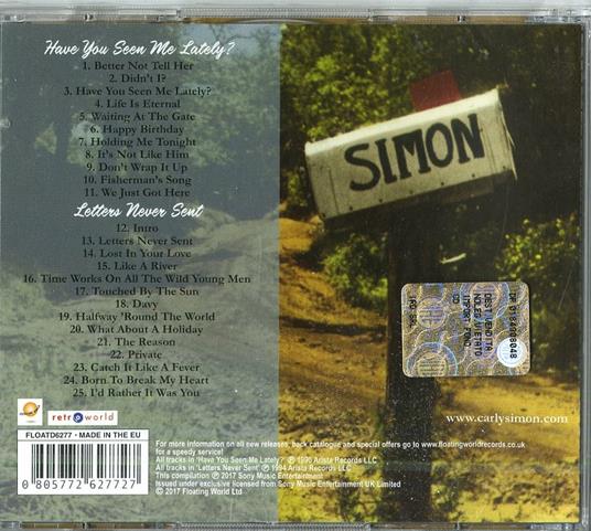 Have You Seen Me Lately - Letters Never Sent - CD Audio di Carly Simon - 2