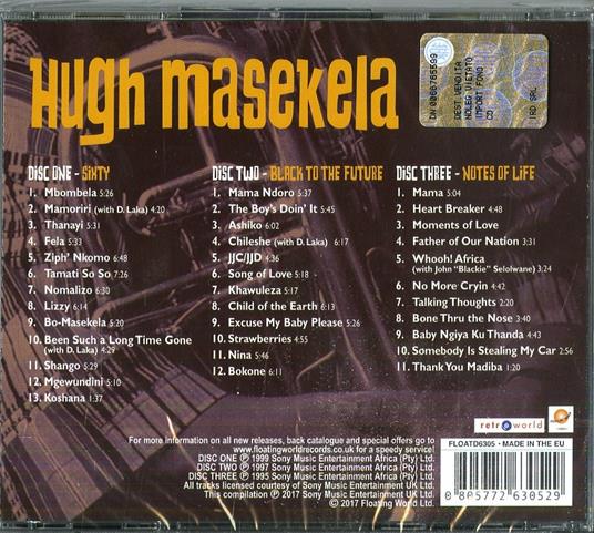 Sixty - Black to the Future - Notes of Life - CD Audio di Hugh Masekela - 2