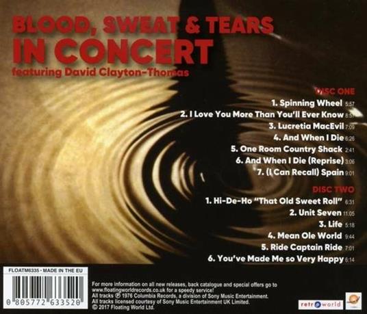 In Concert - CD Audio di Blood Sweat & Tears - 2