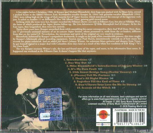 Fillmore East. The Lost Concert Tapes 13-12-1968 - CD Audio di Al Kooper,Mike Bloomfield - 2