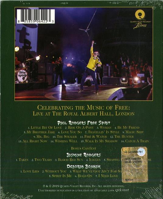 Free Spirit (Blu-ray) - Blu-ray di Paul Rodgers - 2