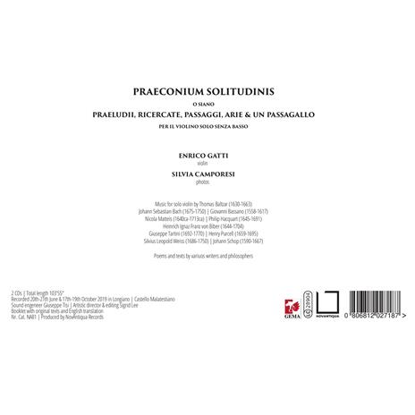 Praeconium Solitudinis - CD Audio di Enrico Gatti - 2