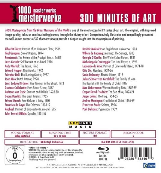 1000 Masterworks - 300 minutes of Arts (Blu-ray) - Blu-ray - 2