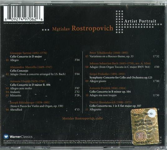 Artist Portrait: Mstislav Rostropovich - CD Audio di Mstislav Rostropovich - 2