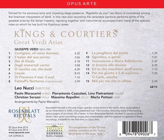Kings and Courtiers - CD Audio di Giuseppe Verdi,Leo Nucci - 2