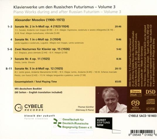 Musica Russa per Pianoforte Futurismus vol.3 - SuperAudio CD di Alexander Mosolov - 2