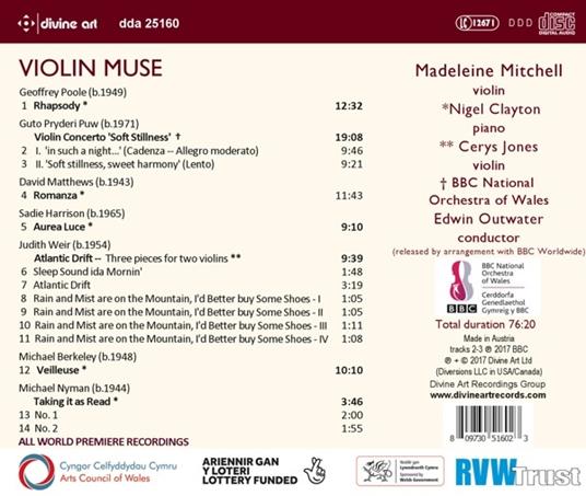 Musica per Violino - CD Audio di Madeleine Mitchell - 2