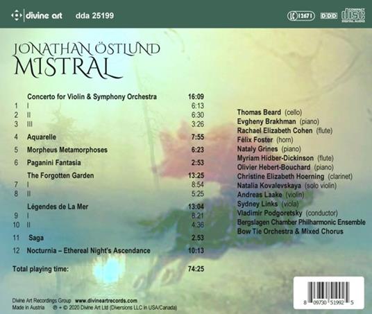 Mistral - CD Audio di Jonathan Ostlund - 2