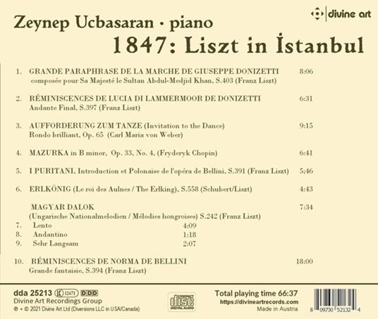 Zeynep Ucbasaran: 1847 Liszt In Istanbul - CD Audio - 2