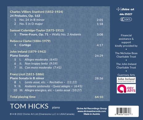 Tom Hicks: Liszt & Ireland Sonatas - CD Audio - 2