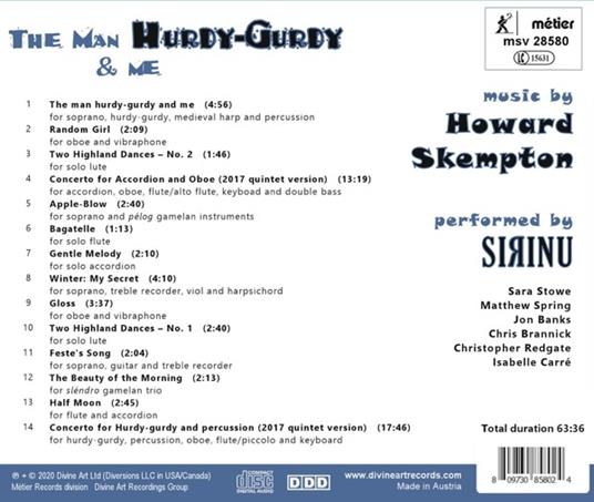 The Man, Hurdy-Gurdy And Me - CD Audio di Howard Skempton - 2
