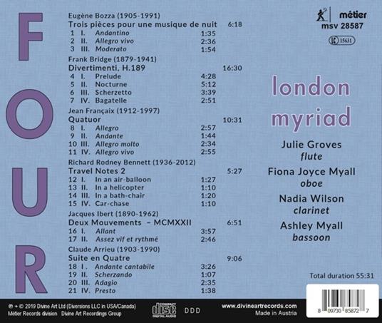 London Myriad - CD Audio di Eugène Bozza - 2