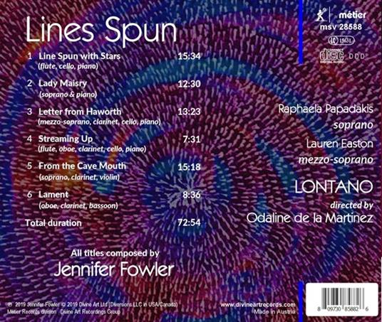 Jennifer Fowler - Lines Spun - CD Audio - 2