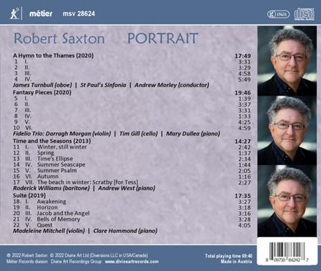 Portrait - CD Audio di Robert Saxton - 2