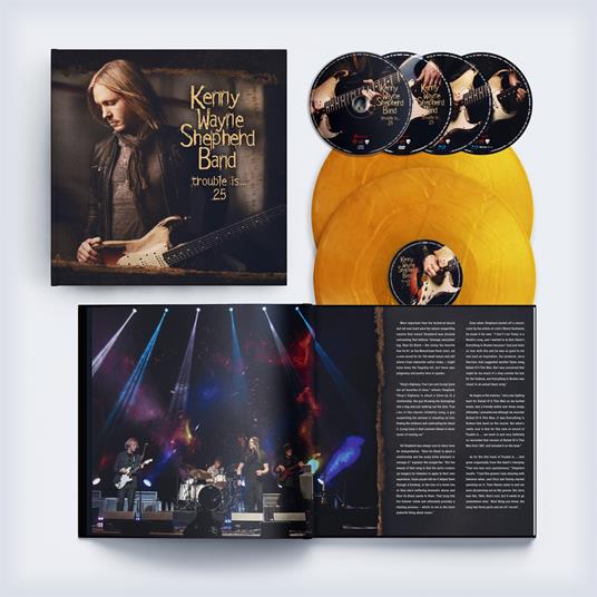 Trouble Is... 25 (2 LP Gold Coloured + CD + DVD + 2 Blu-ray + 48 pag. Art) - Vinile LP + CD Audio + Blu-ray + DVD di Kenny Wayne Shepherd