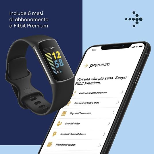 Fitbit Charge 5 Tracker di attività con 6 mesi di abbonamento Premium inclusi, fino a 7 giorni di autonomia e Punteggio di prontezza giornaliera - 6