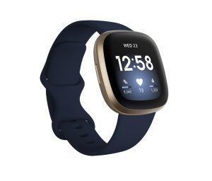 Fitbit Versa 3 40 mm AMOLED Blu, Oro GPS (satellitare)