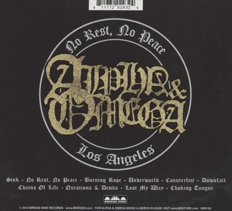 No Rest, No Peace - CD Audio di Alpha and Omega - 2