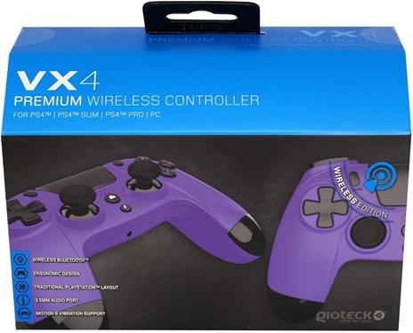 Gioteck VX-4 Nero Bluetooth Gamepad Analogico/Digitale PlayStation 4 - 4