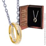 Collana The. The One Ring Argent Massif Plaque Or  Noble Nn9269. Lord Of The Rings