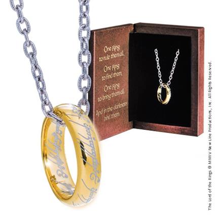 Collana The. The One Ring Argent Massif Plaque Or  Noble Nn9269. Lord Of The Rings