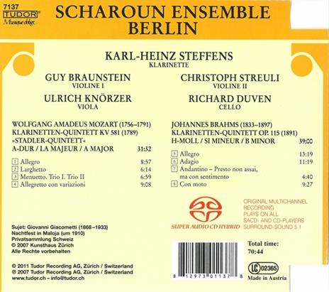 Quintetto per Clarinetto e Arch - CD Audio di Wolfgang Amadeus Mozart - 2