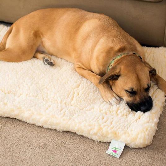 HuggleHounds Materasso per Cani in Pile XL Lana Bianca