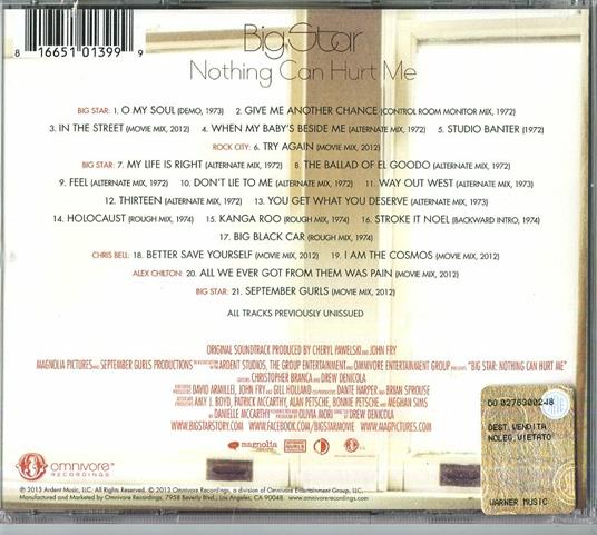Nothing Can Hurt Me - CD Audio di Big Star - 2