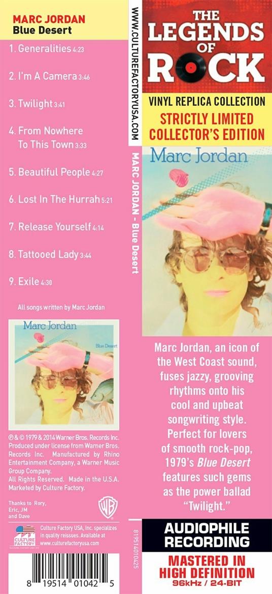 Blue Desert - CD Audio di Marc Jordan - 2