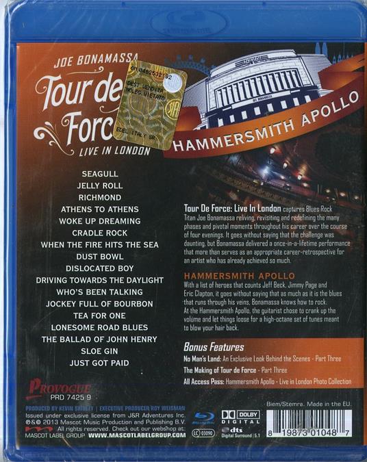 Joe Bonamassa. Tour de Force. London. Hammersmith Apollo (Blu-ray) - Blu-ray di Joe Bonamassa - 2