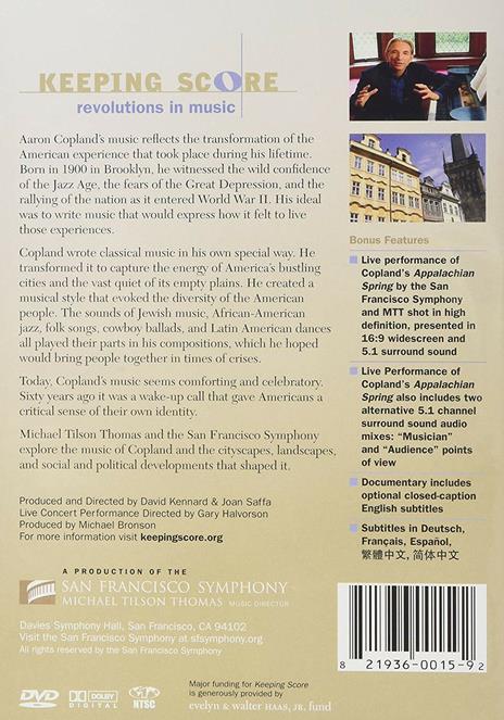 Copland and the American Sound (DVD) - DVD di Aaron Copland,Michael Tilson Thomas,San Francisco Symphony Orchestra - 2