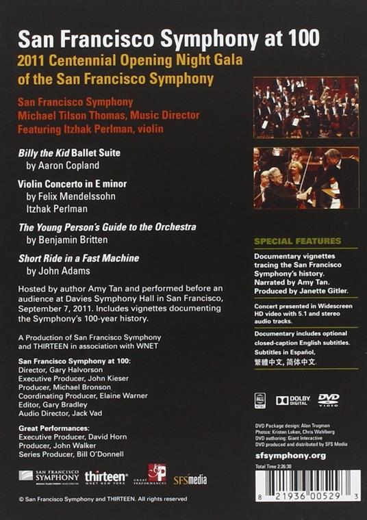 San Francisco Symphony At 100 (DVD) - DVD di Michael Tilson Thomas,San Francisco Symphony Orchestra - 2