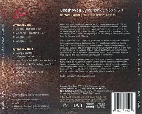 Sinfonie n.1, n.5 - SuperAudio CD ibrido di Ludwig van Beethoven,Bernard Haitink,London Symphony Orchestra - 2