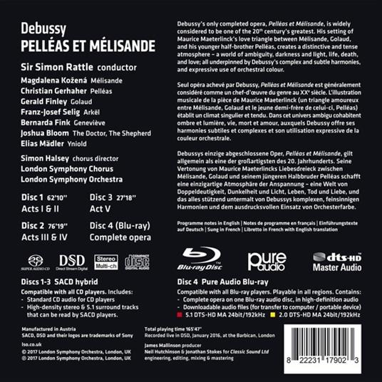 Pelléas et Melisande - SuperAudio CD ibrido + Blu-ray di Claude Debussy,Magdalena Kozena,Christian Gerhaher,Simon Rattle,London Symphony Orchestra - 2