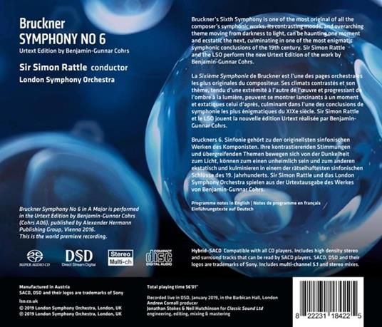 Sinfonia n.6 - CD Audio di Anton Bruckner,Simon Rattle,London Symphony Orchestra - 2