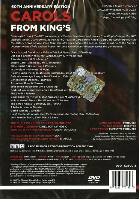 Carols From King's. 60th Anniversary Edition (DVD) - DVD di Stephen Cleobury - 2