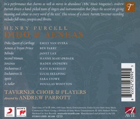 Dido & Aeneas - CD Audio di Henry Purcell - 2