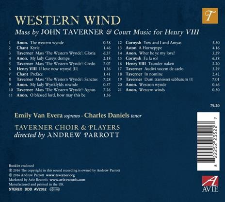 Western Wind - CD Audio di John Taverner - 2